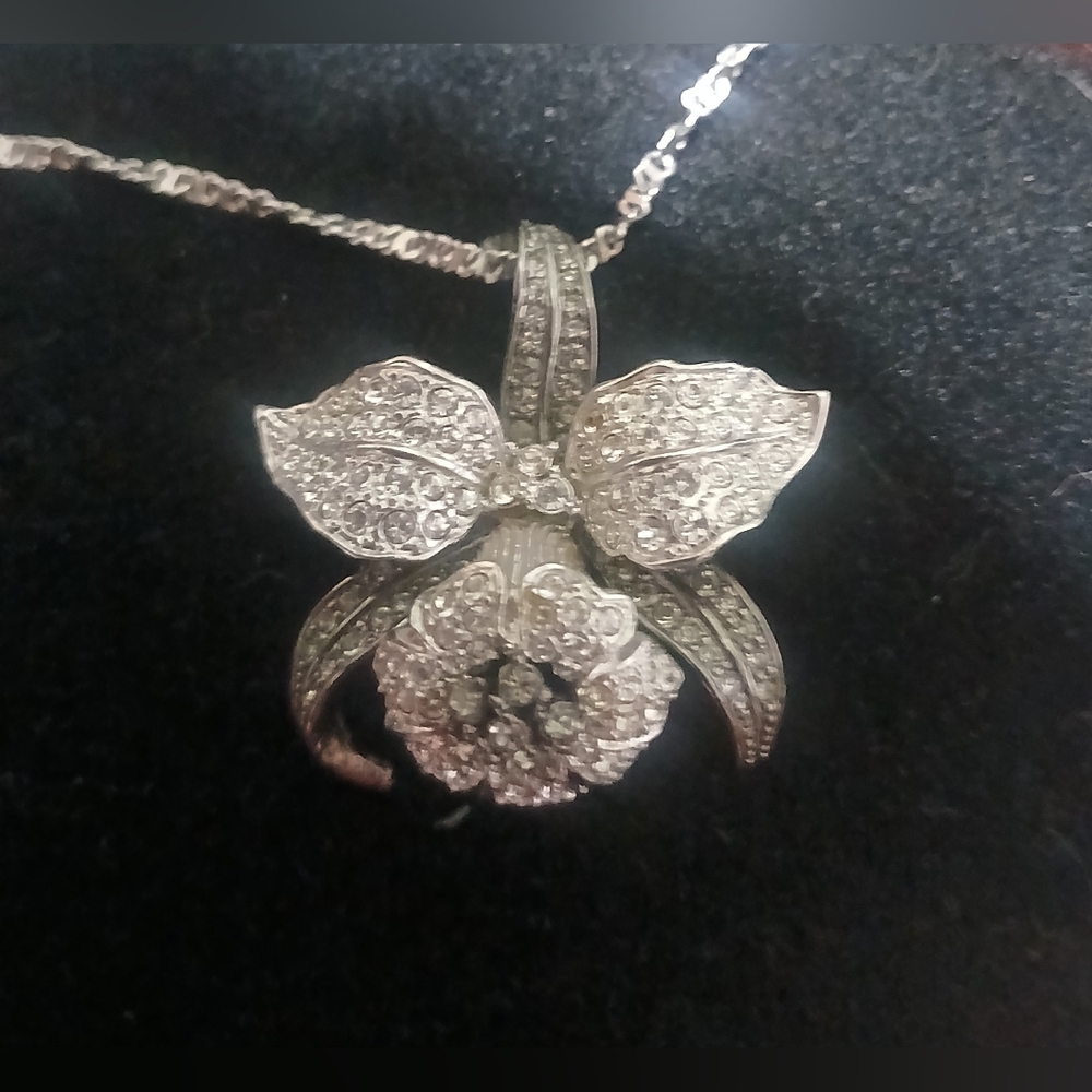 Nolan Miller Pavé Orchid Necklace - Picture 4 of 5
